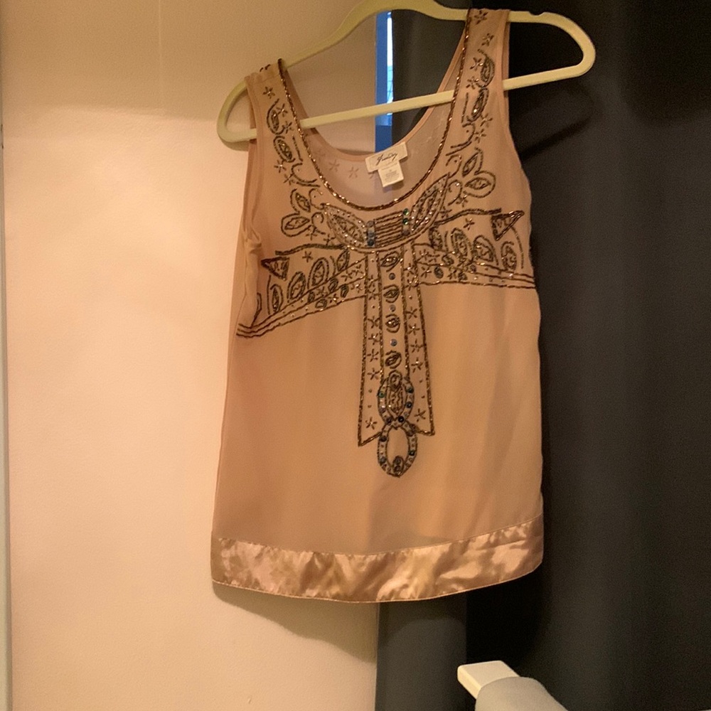 Beaded sheer tank top